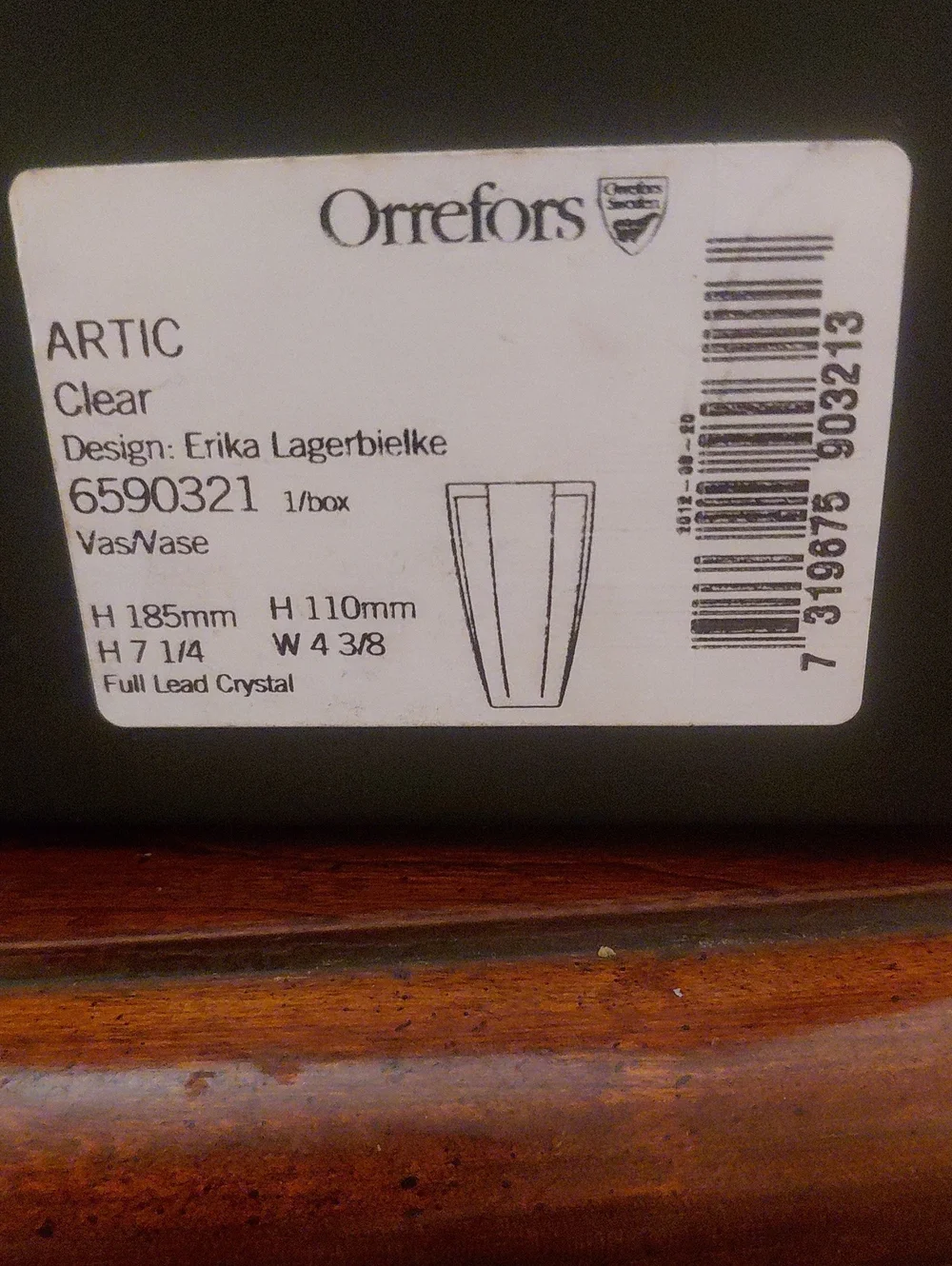 Orrefors Artic Vase